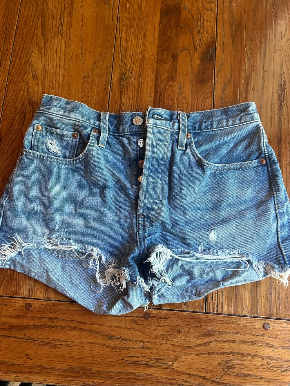 Levi’s 501 Distressed Denim Women’s Shorts - Blue